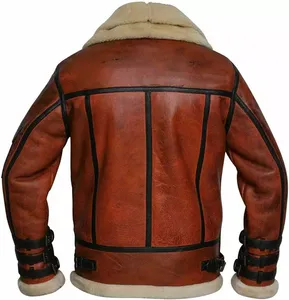 Chaquetas de Piel de Oveja para Hombre, Última Moda, OEM, Impermeables, Ecológicas, Material de Alta Calidad, Cierre de Cremallera, Cuello Camisero - Product Image 2