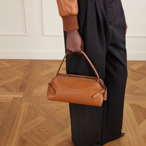 Sac fourre-tout en cuir véritable pour femme, qualité supérieure, minimaliste, marron, fermeture éclair, haute qualité, décontracté, quotidien - Product Image 4