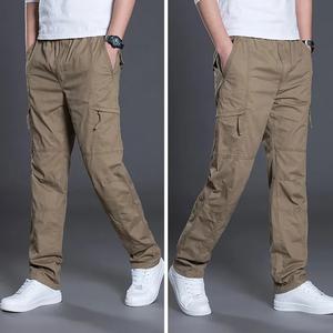 Plus Size Spring Autumn <b>Men's</b> Straight <b>Lightweight</b> Polyester <b>Cargo</b> Pants with Pockets Outdoor Casual Jogger <b>Trousers</b> - Product Image 4