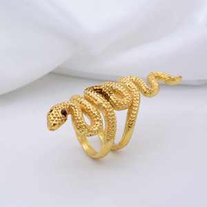Wholesale 18k Gold Plated Snake Designer Brass <b>Ring</b> <b>Gothic</b> Biker Punk Jewelry for Men and Women Serpent Fashionable Accessories - Product Image 5