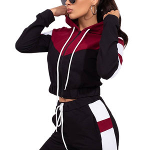 Conjunto Deportivo de Invierno de 2 Piezas para Mujer, Sudadera con Capucha y Pantalones Deportivos, 100% Algodón, Color Sólido, con Logotipo Personalizado - Product Image 5