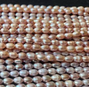 Cuentas de perlas de arroz de agua dulce cultivadas Naturales de La India, hebras sueltas sin tratar para la fabricación de joyas con efectos ópticos de cambio de Color - Product Image 3