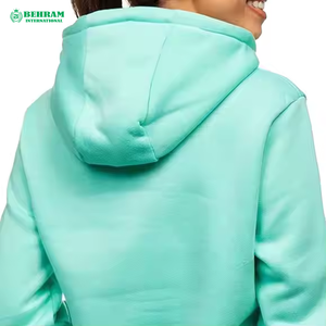 Meilleur prix – Sweat à capuche unisexe 100 % coton molletonné/éponge française, couleur unie, logo personnalisé sur le devant, coupe classique, respirant, séchage rapide - Product Image 4