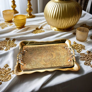 ถาดเสิร์ฟพร้อมสลักลายแมนดาลาอลูมิเนียมหรูหราทันสมัยของตกแต่งบ้านงานคริสต์มาสงานแต่งงานของขวัญวันขอบคุณพระเจ้า - Product Image 6