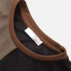 เสื้อยืดออกกำลังกายสำหรับผู้ชายทรงหลวมเสื้อยืดคอกลมผ้าฝ้ายพิมพ์ลายถักแขนสั้น - Product Image 3