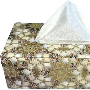 Caja de pañuelos de madera impresa de primera calidad para mesa y mostrador, caja de pañuelos de madera impresa ecológica para uso diario a precio económico. - Product Image 1