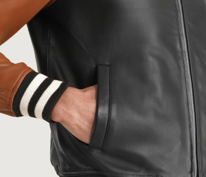 Chaqueta de cuero de diseño personalizado para hombre de alta calidad para invierno - Product Image 6