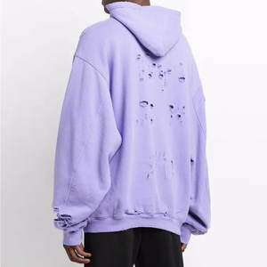 Le dernier sweat à capuche confortable et lourd pour hommes en détresse à la mode Basics Cotton Blended Personnalisable Design brodé - Product Image 6