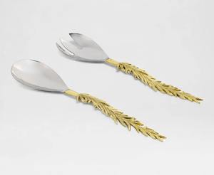 Ensemble de serveurs à salade haut de gamme en acier inoxydable, poignée design, outils de service premium pour la restauration - Product Image 4