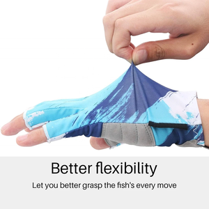 Guantes de Pesca Seasons Better-Flexibility, Medios Dedos, Impresión por Sublimación, Material Sintético, Uso en Todas las Estaciones - Product Image 1