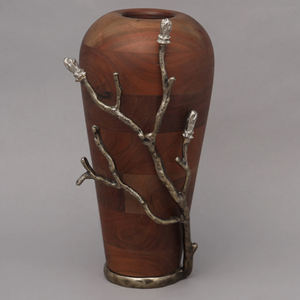 Vase en métal aluminium plaqué or de conception florale noire pour la maison et le jardin Prix d'usine de la part d'un fabricant de qualité - Product Image 2