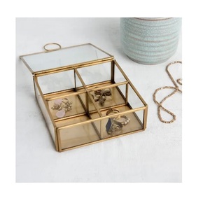 Holesale-joyero de latón y acrílico, cajón y compartimento para guardar joyas - Product Image 3