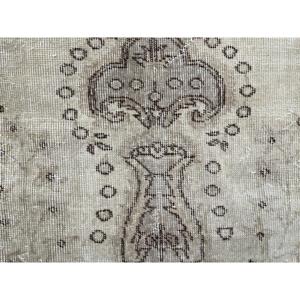 Tapis vintage 5,1x7,3 pieds, tapis patchwork gris brun en laine - Product Image 5