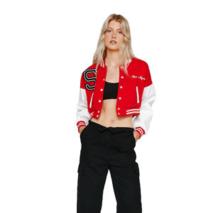Haute qualité femmes Crop Varsity veste respirant laine corps Chenille broderie personnalisé Letterman conception produit fini - Product Image 1