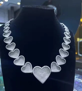 Cadena Cubana de Hip Hop con Diamantes Moissanite en Oro de 10K/14K/18K, Joyería de Lujo con Corte Redondo, Collares Finos para Hombre - Product Image 1