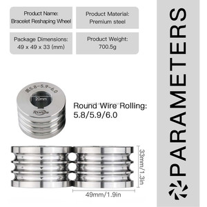 Roues auxiliaires de <span class=keywords><strong>style</strong></span> européen Boasta pour machine à rouler les bracelets, profils ronds, ovales et plats, 28 références - Product Image 2