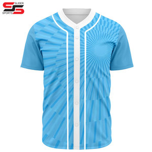 Conceptions d'uniformes de baseball personnalisés Hommes Bouton vers le bas équipe cousu nom numéro Logo Baseball Jersey vierge - Product Image 5