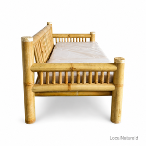 Conjunto de Sofá de Jardín Contemporáneo de Bambú Natural con Cojines Impermeables y Muebles de Exterior de Ratán PE Resistentes a los Rayos UV - Product Image 4
