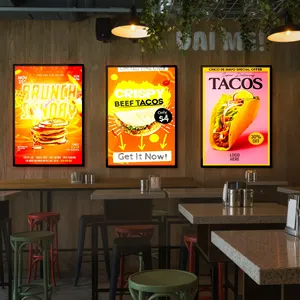 A1 A2 A3 A4 lightbox cửa sổ hiển thị nhôm Áp phích khung Snap siêu mỏng quảng cáo kim loại chiếu sáng <span class=keywords><strong>LED</strong></span> hộp Đèn - Product Image 3