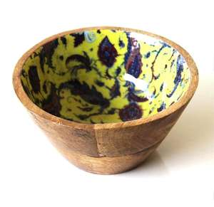 Ensaladera de comedor personalizable de tendencia superior Madera natural ecológica con base de resina para comida Fruta Cuenco de madera de tendencia superior - Product Image 5