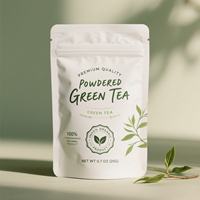 Sachet Mylar refermable imprimé sur mesure, pelliculage mat, résistant à l'humidité, pour emballage de thé et poudre de Matcha, pochette à fermeture éclair verticale