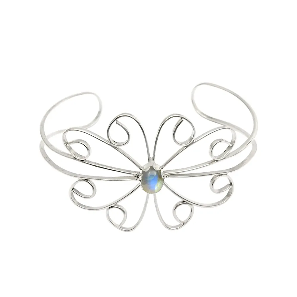 Vendas diretas preço de fábrica 925 sterling silver ajustável pulseira arco-íris moonstone granel atacado finas pulseiras jóias presente