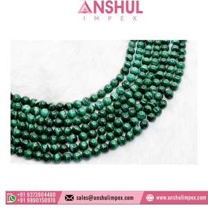 Bolas curativas decorativas de piedra Natural, abalorios redondos de malaquita AAA de 8mm - Product Image 2