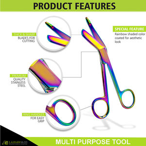 Ensemble de ciseaux hémostatiques (3 pièces) - Ciseaux à pansements Lister multicolores avec revêtement en titane, pinces de qualité supérieure - Product Image 3