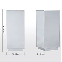 Table d'appoint ronde en miroir argenté pour l'intérieur, table basse pour le café ou le thé, table de patio durable, design moderne, petite table de patio