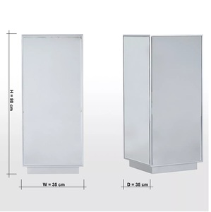 โต๊ะกาแฟทรงกลม 2 ชั้น สีเงิน กระจกเงา สำหรับใช้ในบ้านหรือระเบียง ทนทาน ดีไซน์สวยงาม ขนาดเล็ก - Product Image 4