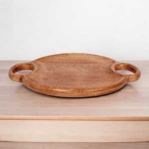 ถาดเสิร์ฟไม้วอลนัททำมือทันสมัย พร้อมหูจับแบบออตโตมัน สำหรับตกแต่งห้องนั่งเล่น ของขวัญตกแต่งบ้าน ไอเดียของขวัญ MS Handicraft แพ็คเกจหลายชิ้น - Product Image 4