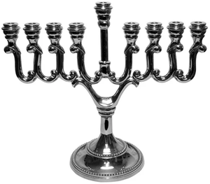 Menorah en aluminium au design classique pour la décoration de Noël, centre de table de mariage, porte-bougie, décoration de table à domicile - Product Image 1