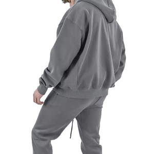 Sweat à Capuche Solide en Polaire Lourd pour Homme, Coupe Régulière, Sweat-shirt en Coton Épais d'Hiver Streetwear Hip Hop Décontracté - Product Image 3