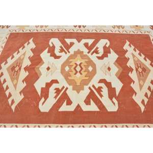 พรมถักสไตล์ตุรกีวินเทจ6.8 x สีน้ำตาล8.7ft เบจผ้าขนสัตว์เย็บปะติดปะต่อกันด้วยน้ำยางพรมห้องนั่งเล่นลายสี่เหลี่ยมผืนผ้าห้องโถงสำหรับบ้าน - Product Image 5