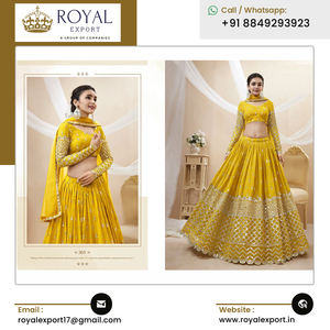Georgette Lehenga Choli pesado más vendido de la mejor calidad con bordado de secuencia Zari a bajo precio - Product Image 5