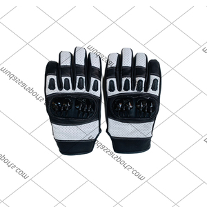 Guantes de Motociclismo de Cuero Unisex de la Mejor Calidad, Guantes de Verano con Agarre Completo, Negros, con Pantalla Táctil, Protección para las Manos - Product Image 3