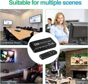 Commutateur matriciel HDMI SYONG 2x2, commutateur vidéo 4K60Hz 2 entrées 2 sorties, prise en charge de la sortie <span class=keywords><strong>audio</strong></span> optique et 3,5 mm, 3D, HDMI 2.0b - Product Image 5
