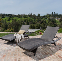 Chaise longue de plage en osier d'extérieur, vente chaude, salon de jardin en rotin, transat de soleil, mobilier de piscine, chaise longue de resort
