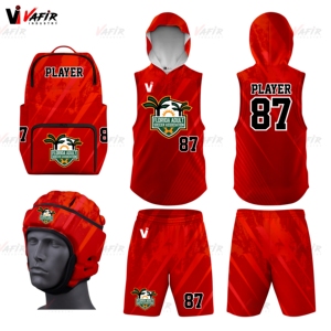 Uniforme de football personnalisé 7v7 respirant à séchage rapide antibactérien sans manches absorbant la sueur maillot de football d'équipe par sublimation - Product Image 4