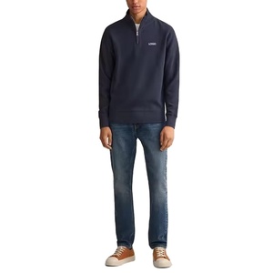 Hot Sale Breathable Custom <b>Black</b> Waffle <b>Oversize</b> 1/4 Zip Pullover Funnel Neck Half-Zip Sweatshirt Men's <b>Hoodies</b> - Product Image 6