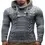 Pull à fermeture éclair surdimensionné pour homme, hiver automne, manches longues, à capuche, chaud, en cachemire, tricot jacquard, imprimé logo, décoration boutonnée - Product Image 3