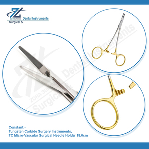 Porte-aiguille micro vasculaire TC 18cm en acier inoxydable porte-aiguille micro vasculaire en carbure de tungstène Instruments chirurgicaux haute TC - Product Image 4