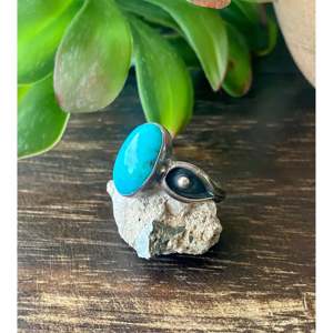 Navajo-Made Fine Jewelry <b>Statement</b> <b>Ring</b> with Natural Stone & Sterling <b>Silver</b> Size 6.5 for Everyday Wear - Product Image 4
