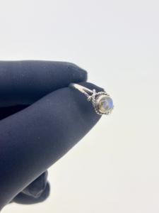 Anneaux solitaires classiques en argent sterling 925 pur de qualité supérieure, pierres précieuses naturelles en labradorite, bijoux fins pour les fêtes - Product Image 2