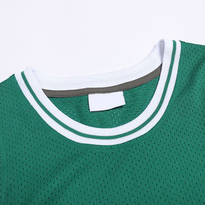 Camiseta de Baloncesto Unisex Personalizada al por Mayor, Transpirable, de Secado Rápido, Antibacteriana, Diseño Liso Verde, Opción de Talla Grande, 100% Poliéster - Product Image 3