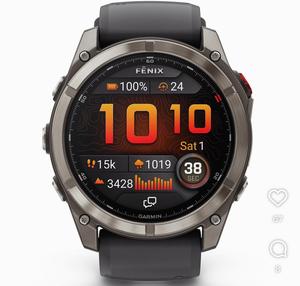 Montre connectée GPS AMOLED Sapp Fenixs 8 Pro Premium, nouvelle version, bracelet gris carbone DLC noir/gris 51 mm - Product Image 4
