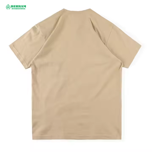 <b>Top</b> Ranking Plain Heavy 100% Cotton Unisex Eco-Friendly Breathable Short Sleeve <b>Mock</b> <b>Neck</b> Loose Fit Oversize Men's T-Shirt - Product Image 4