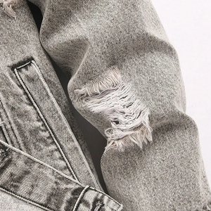 Stylish <b>Men</b> <b>Jean</b> <b>Jacket</b> Distressed Wash Fashion Outerwear Casual Streetwear Comfortable Daily Outfit winter <b>jacket</b> - Product Image 4