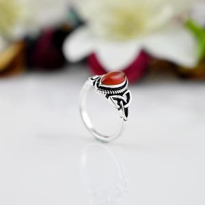 Anillo de piedras preciosas de cornalina de Plata de Ley 925, joyería hecha a mano, anillo de estilo bohemio de plata, joyería para mujer, regalo de boda para esposa - Product Image 4