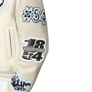 OEM Varsity Jacket Stand Vintage Ropa de invierno Logotipo personalizado bordado de cuero de béisbol Bomber Jacket - Product Image 6